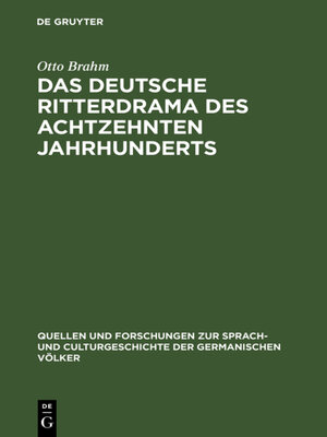 cover image of Das deutsche Ritterdrama des achtzehnten Jahrhunderts